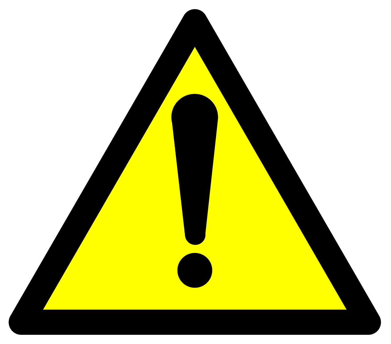 Yellow caution warning