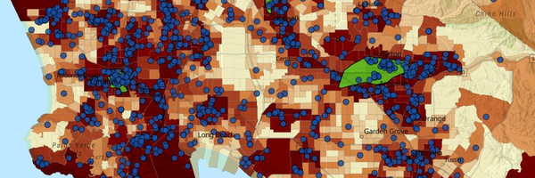 CalEnviroScreen 5.0 Cleanup Sites Map showing cleanup site locations across California census tracts