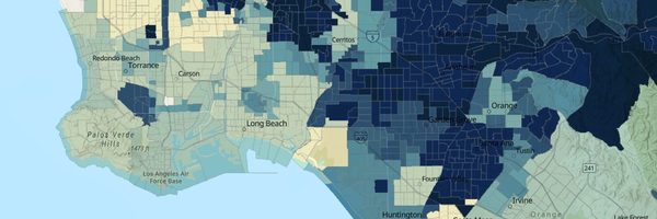 CalEnviroScreen 5.0 Drinking Water Contaminants Map showing contamination levels across California census tracts