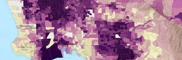 CalEnviroScreen 5.0 Educational Attainment Map showing educational attainment levels across California census tracts