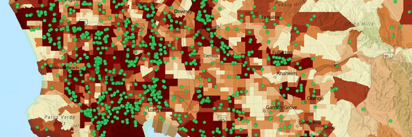 CalEnviroScreen 5.0 Groundwater Threats Map showing groundwater threat locations across California census tracts
