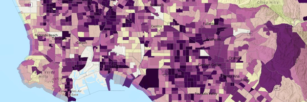 CalEnviroScreen 5.0 Housing Burden Map showing housing burden levels across California census tracts