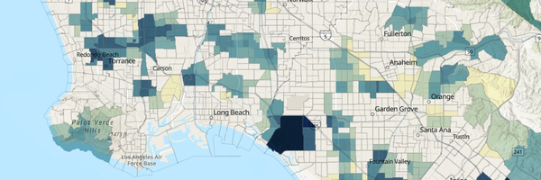 CalEnviroScreen 5.0 Pesticide Use Map showing pesticide use levels across California census tracts