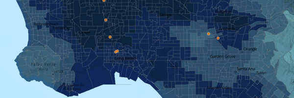 CalEnviroScreen 5.0 PM2.5 Map showing fine particle pollution levels across California census tracts