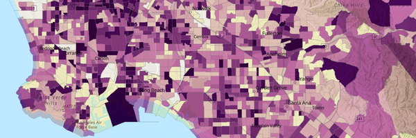 CalEnviroScreen 5.0 Unemployment Map showing unemployment levels across California census tracts