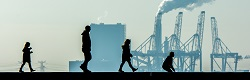 silhouette of a family walking by environmental concerns