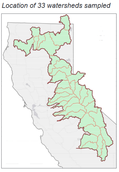 Map of watersheds sampled (all inland valley)