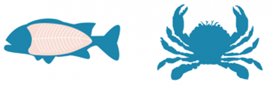 Fish fillet and crab.